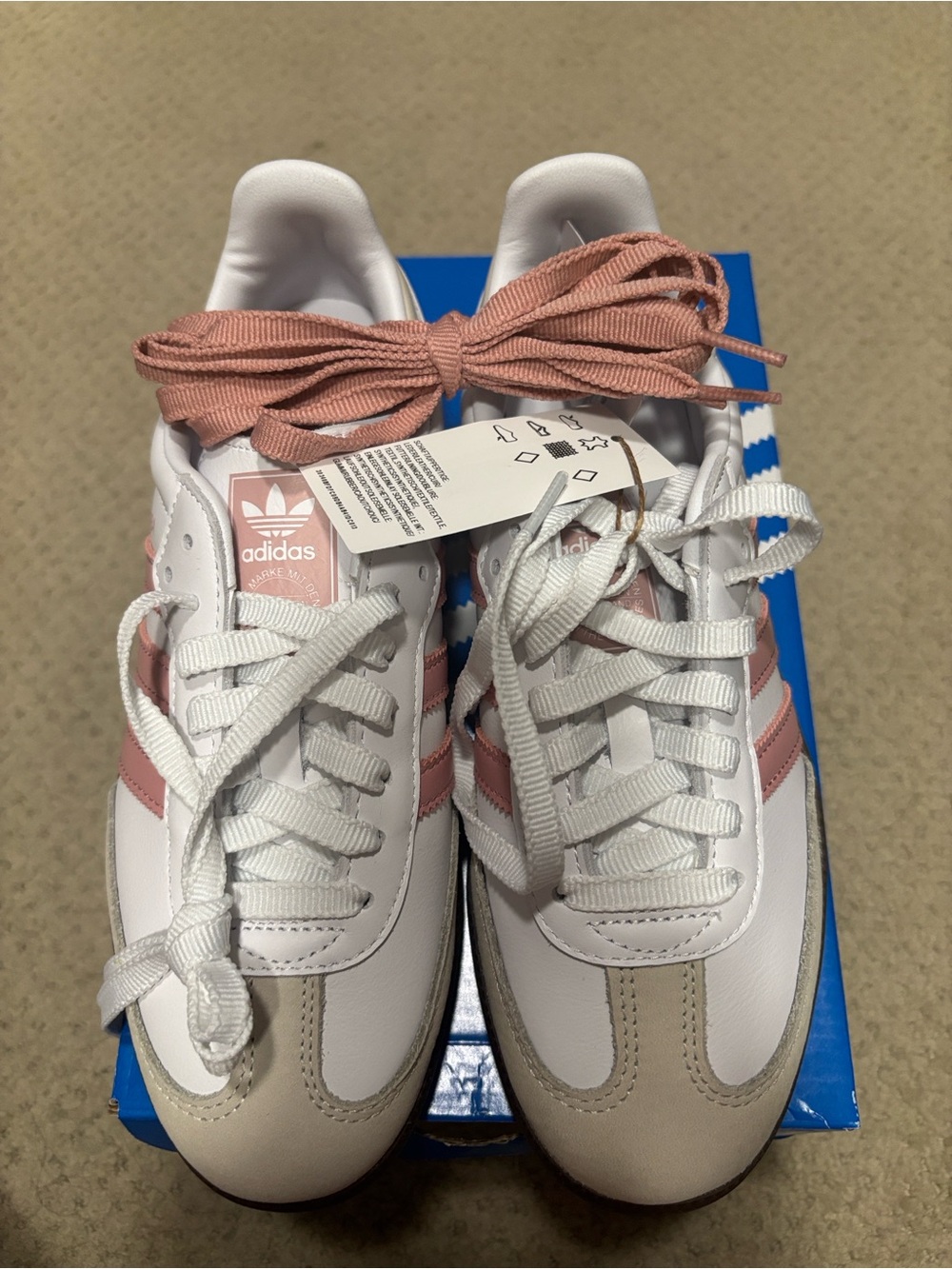 adidas Women's White & Pink Classic Retro Sneakers